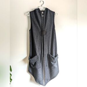 Annie Thompson Drape Hoodie Tunic Gray - small